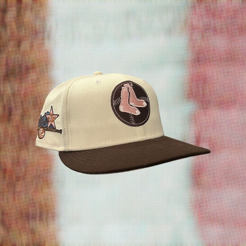 7 1/4 Boston Red Sox Fitted Hat Neapolitan Pack Two-Tone Brown White Pink Men's